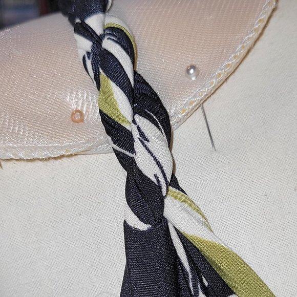 Vintage Nine West Long Dress Olive Green and Black Size 6 - Picture 5 of 9